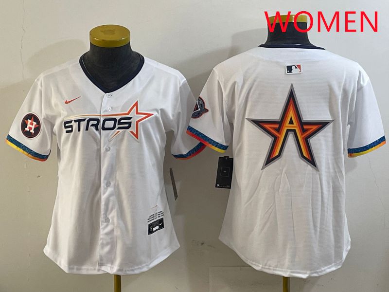 Women Houston Astros Blank White Fourth generation Joint Name 2025 Nike MLB Jersey style 6->nfl t-shirts->Sports Accessory